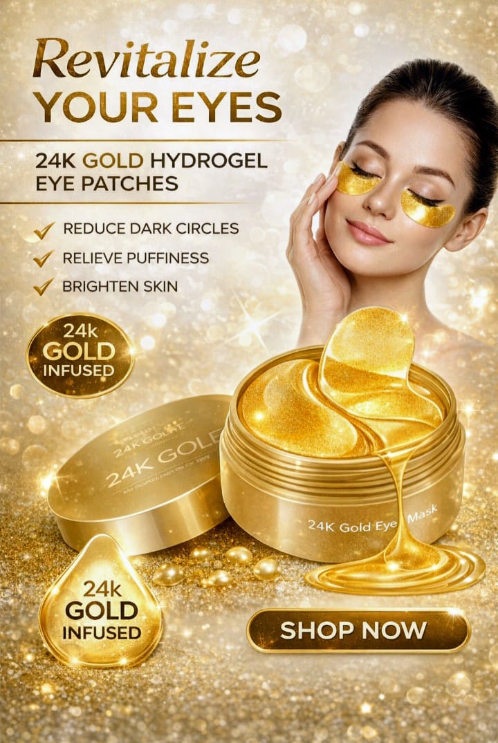 24K hydrogel Eye patches for dark circles and wrinkles with 24K gold (60 pieces)
