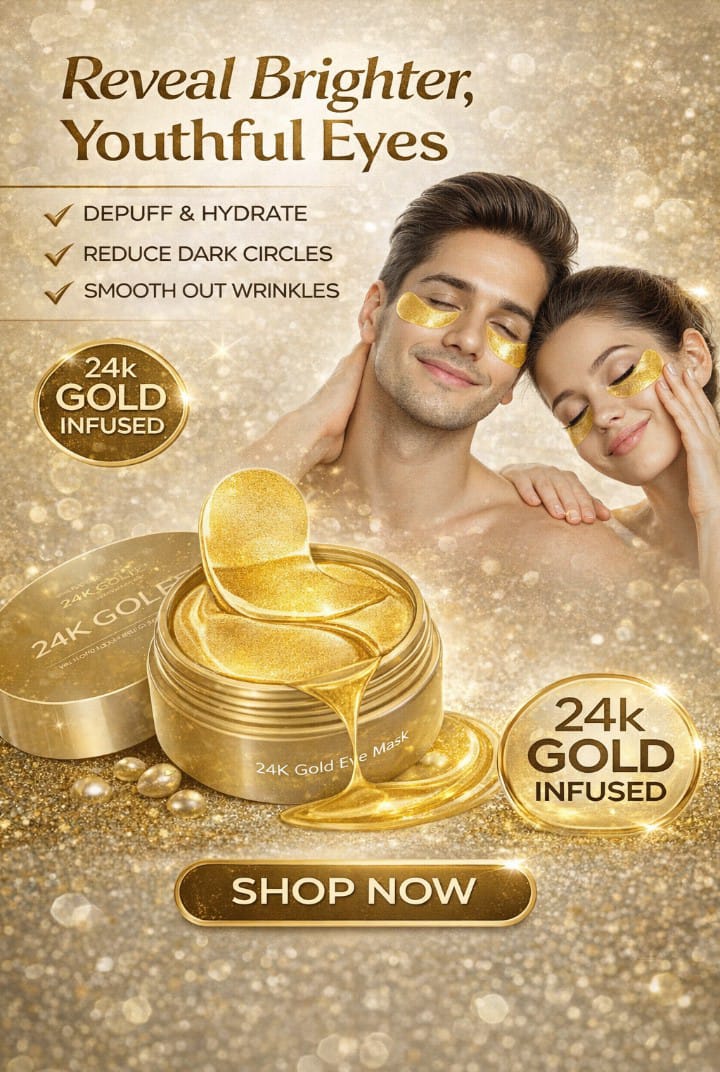 24K hydrogel Eye patches for dark circles and wrinkles with 24K gold (60 pieces)