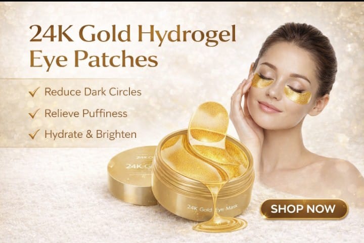 24K hydrogel Eye patches for dark circles and wrinkles with 24K gold (60 pieces)